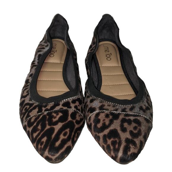 Me Too Arianna Ballet Flat Animal Print Calf Hair Leather Size 10 - Picture 2 of 11